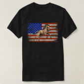 愛国的な馬アメリカ国旗の乗馬が遠く Tシャツ (デザイン正面)