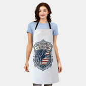 愛国的な馬牧場ママベクターグラフィックTシャツ_1 エプロン (着用した状態)