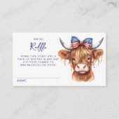 愛国的な高地の牛おむつラッフルベビーシャワー エンクロージャーカード (正面)