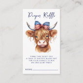 愛国的な高地の牛の赤ちゃんシャワーおむつラッフル エンクロージャーカード (正面)