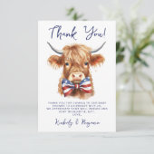 愛国的な高地の牛の農場の動物の赤ちゃんシャワー サンキューカード (スタンド正面)