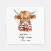 愛国的な高地の牛の農場の動物の赤ちゃんシャワー スタンダードカクテルナプキン (正面)