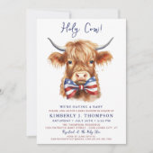 愛国的な高地の牛の農場の動物の赤ちゃんシャワー 招待状 (正面)