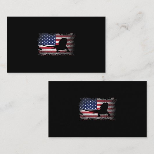 愛国的な髭を持ったドラゴンアメリカ国旗カッコいいの髭 名刺 (正面/裏面)