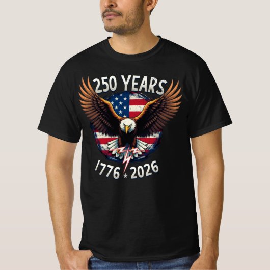 愛国的な鷹 250周年記念 1776-2026 Tシャツ (正面)