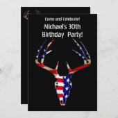 愛国的な鹿狩りスカル 招待状 (正面/裏面)