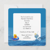 愛国的な黄色のゴムアヒルパーティー 招待状 (裏面)