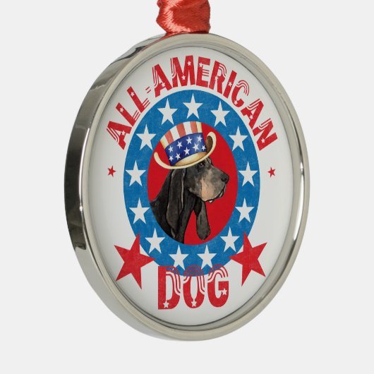 愛国的な黒人とタン・コンハウンド メタルオーナメント (右)