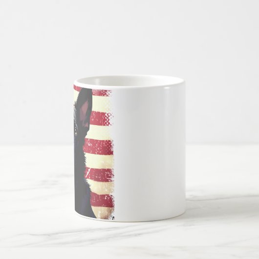 愛国的な黒人羊飼いアメリカ合衆国国旗 コーヒーマグカップ (中央)