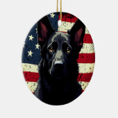 愛国的な黒人羊飼いアメリカ合衆国国旗 セラミックオーナメント (右)