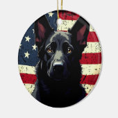 愛国的な黒人羊飼いアメリカ合衆国国旗 セラミックオーナメント (左)