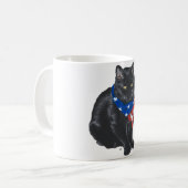 愛国的な黒猫 コーヒーマグカップ (正面左)