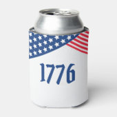 愛国的な1776アメリカ国旗デザイン 缶クーラー (缶正面)