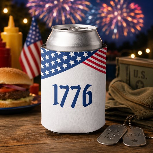 愛国的な1776アメリカ国旗デザイン 缶クーラー