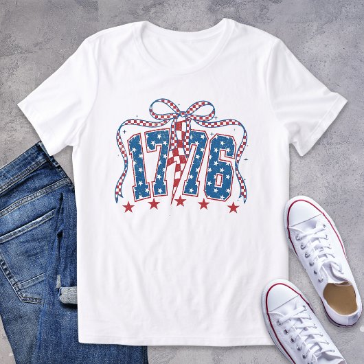 愛国的な1776スターズコケストライプットボウ トライブレンドＴシャツ