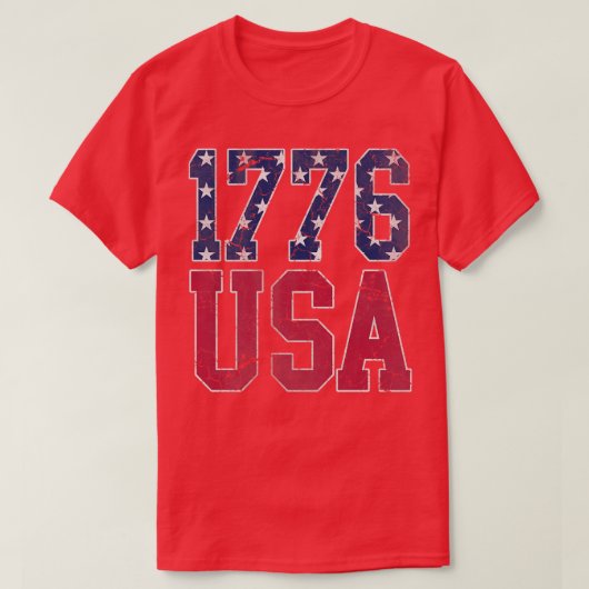 愛国的な1776米国アメリカ7月4日独立 Tシャツ (デザイン正面)