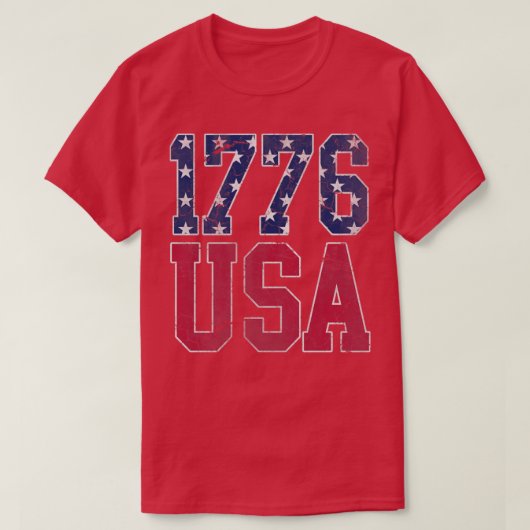 愛国的な1776米国アメリカ7月4日独立 Tシャツ (デザイン正面)