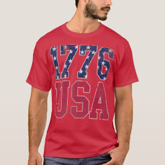 愛国的な1776米国アメリカ7月4日独立 Tシャツ