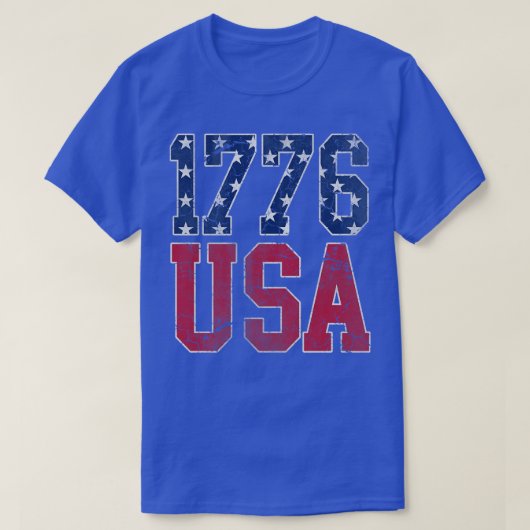 愛国的な1776米国アメリカ7月4日独立 Tシャツ (デザイン正面)
