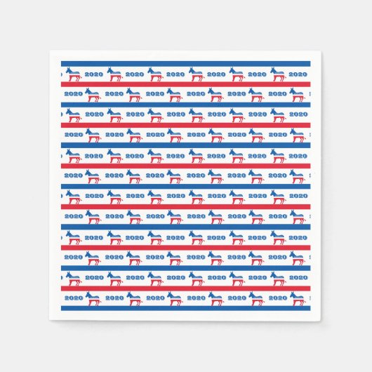 愛国的な2020民主党議員のロバストライプー スタンダードカクテルナプキン (正面)