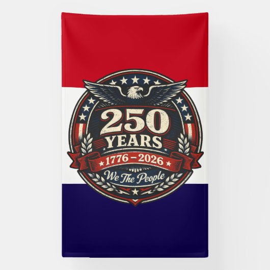 愛国的な250周年記念エンブレム 横断幕 (縦)