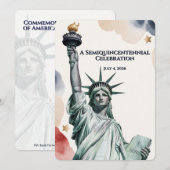 愛国的な250周年記念リバティ招待状 招待状 (正面/裏面)