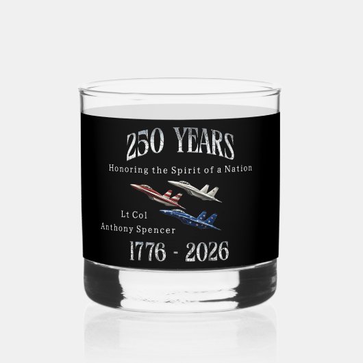 愛国的な250年トリビュートデザイン ウイスキーグラス (正面)
