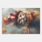 愛国的な4th 7月の猫の切り離し ラッピングペーパーシート (正面3)