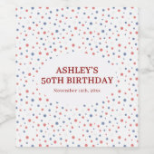 愛国的な50歳の誕生日 ワインラベル (シングルラベル)