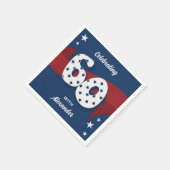 愛国的な60歳の誕生日パーティー赤白青スター スタンダードカクテルナプキン (角)