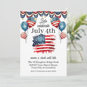 愛国的な7月4日お祝い 招待状 (スタンド正面)