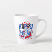 愛国的な7月4日のお祝いデザイン カフェラテマグ (右)