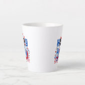 愛国的な7月4日のお祝いデザイン カフェラテマグ (正面)