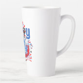 愛国的な7月4日のお祝いデザイン カフェラテマグ (右)