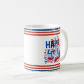 愛国的な7月4日のお祝いデザイン コーヒーマグカップ (正面右)