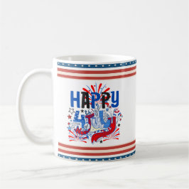 愛国的な7月4日のお祝いデザイン コーヒーマグカップ