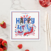 愛国的な7月4日のお祝いデザイン スタンダードランチョンナプキン (インサイチュ)