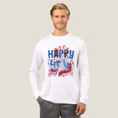 愛国的な7月4日のお祝いデザイン トライブレンドTシャツ (正面全体)