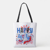 愛国的な7月4日のお祝いデザイン トートバッグ (裏面)