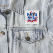 愛国的な7月4日のお祝いデザイン 缶バッジ (インサイチュ)