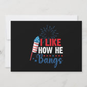 愛国的な7月4日のカップルを演奏する彼が好き 招待状 (正面)