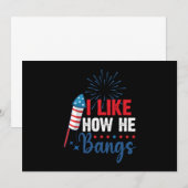 愛国的な7月4日のカップルを演奏する彼が好き 招待状 (正面/裏面)