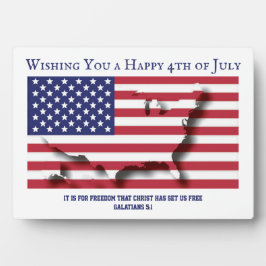 愛国的な7月4日のキリストカスタム教徒 フォトプラーク