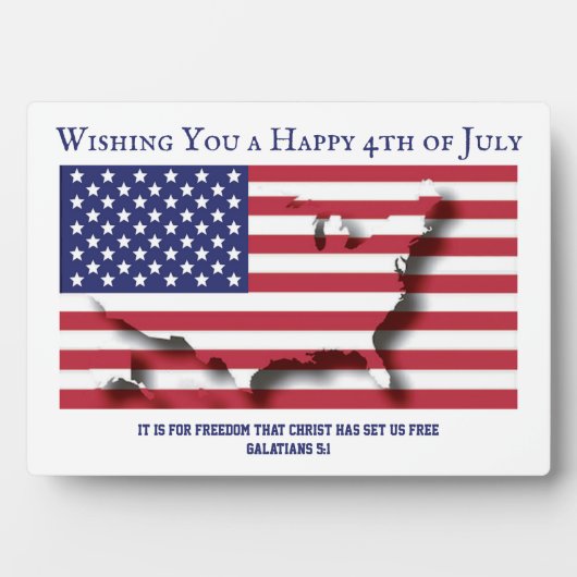 愛国的な7月4日のキリストカスタム教徒 フォトプラーク (正面)
