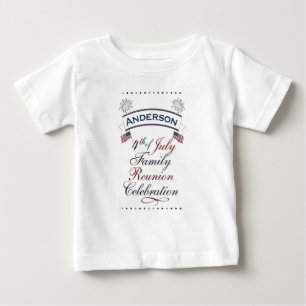 愛国的な7月4日の再会デザイン ベビーTシャツ