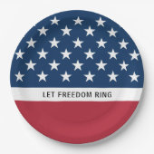 愛国的な7月4日の星条旗 ペーパープレート (正面)