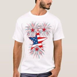 愛国的な7月4日の花火Tシャツ Tシャツ