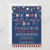 愛国的な7月4日の赤ちゃんシャワー(白) 招待状 (正面)