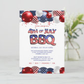 愛国的な7月4日のBBQ招待状 招待状 (スタンド正面)