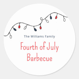 愛国的な7月4日シンプルストリングライト ラウンドシール